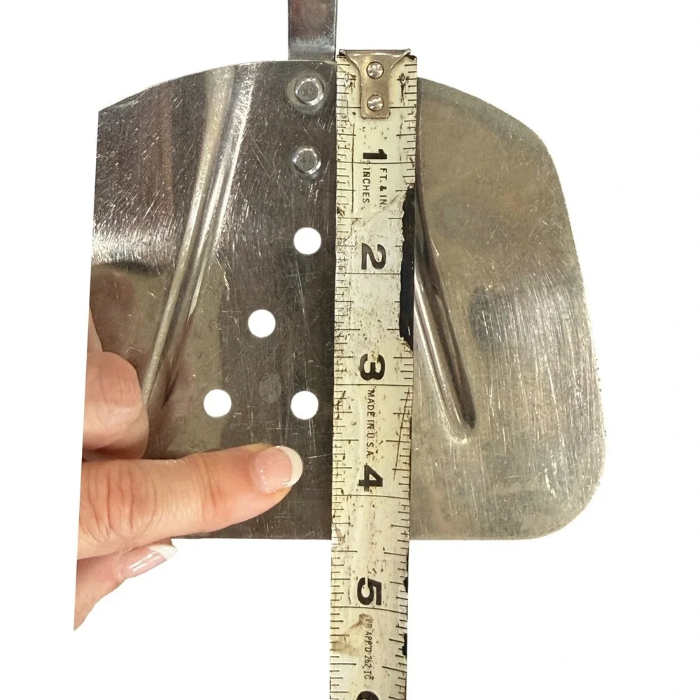 Vintage Stainless Steel Slotted Turner Spatula Black Handle USA Kitchen Tool‎
